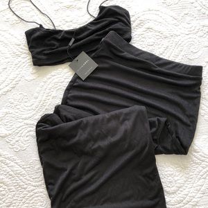 Two-Piece Bodycon Crop Top and Skirt